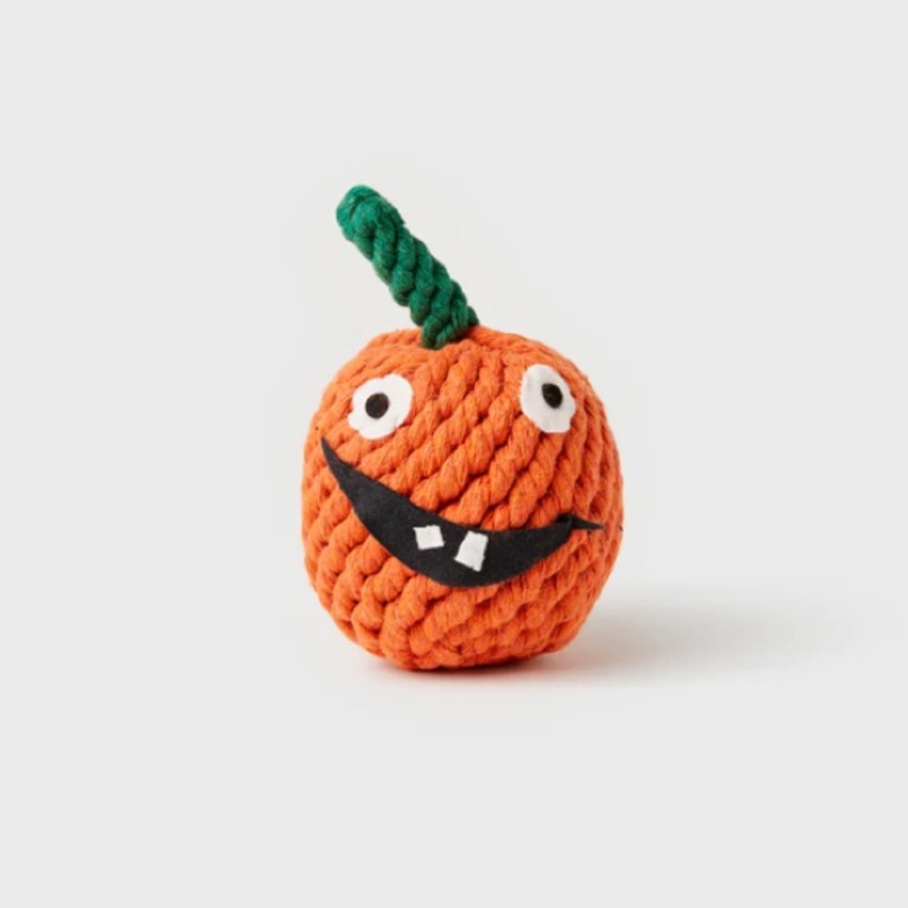 Jax & Bones Good Karma Rope Toys Gourdy Pumpkin Dog Toy Orange